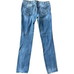 EUC Distressed Audrey Silver 5 pocket low rise Jeans waist 30 inseam 33